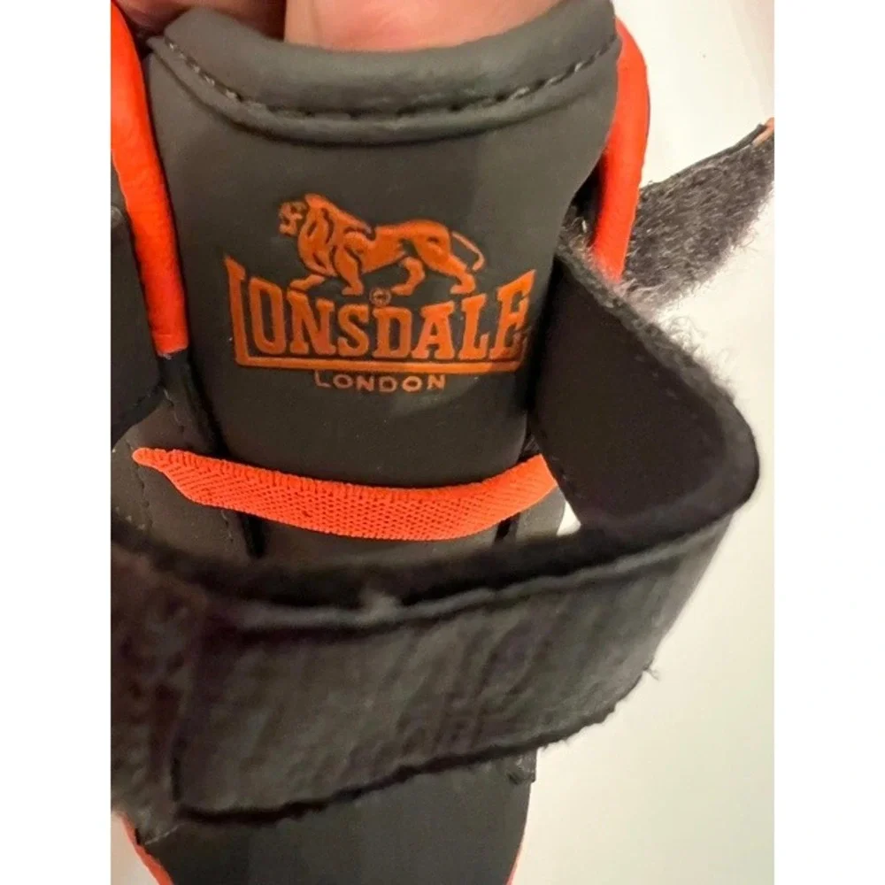 Lonsdale London Sneakers Kids Charcoal Orange Good Hook Loop Strap Athletic